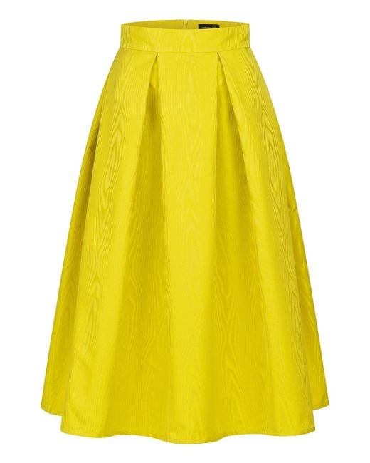 Marianna Déri Yellow Midi Skirt With Moiré Effect Lemon