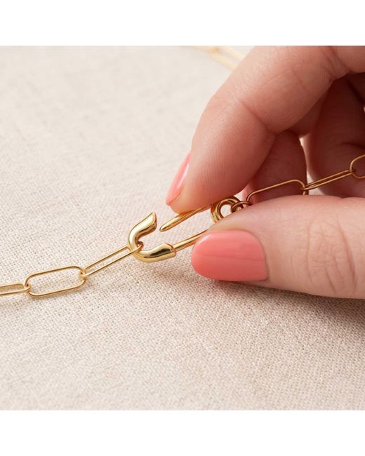 Kris Nations Metallic Safety Pin Chain Necklace