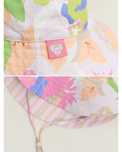 Lost Pattern Pink Frida X Lost Pattern Frida's Garden Cotton Reversible Sun Hat