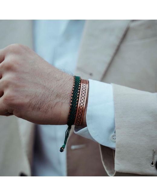 Harbour Uk Green Hampton Connection Copper Rope Bracelet for men