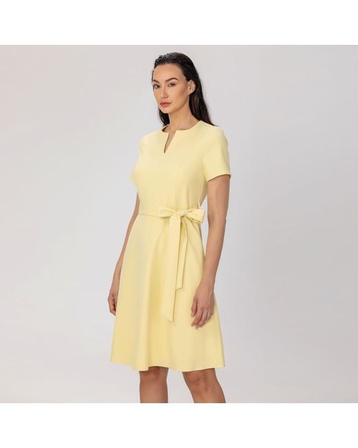 Smart and Joy Yellow Belted Tailor Dress