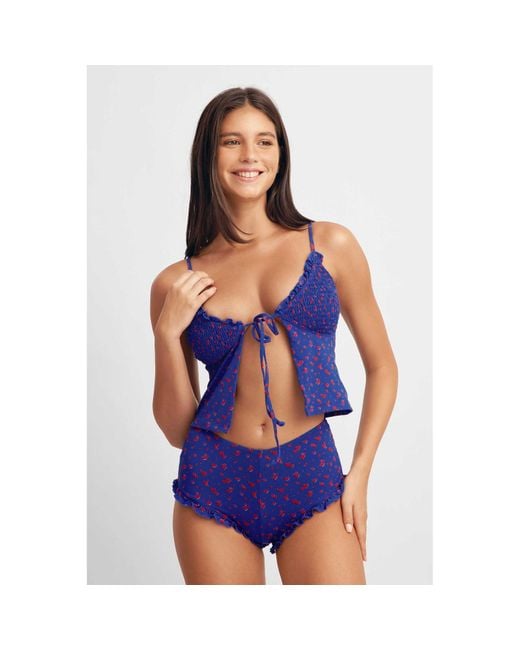 Blackbough Swim Blue Bloomer Shorts Heartache Pointelle
