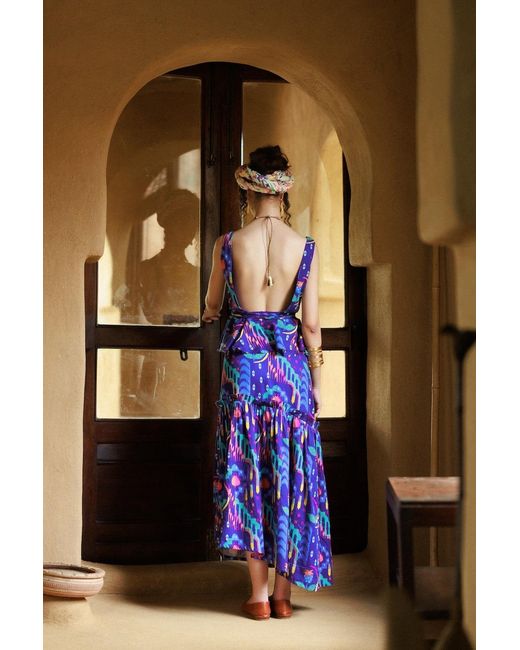 Maison Qala Blue Stamp Coord Set