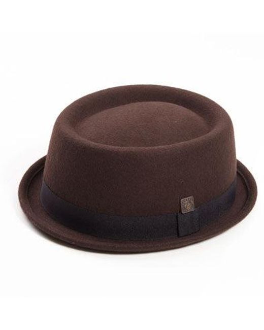 Dasmarca Hats Brown Jack Felt Skimpy Brim Short Brim Rude Boy Mod Style Porkpie Hat for men