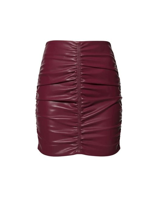 AGGI by HALEWSKI Purple Ruth Burgundy Wine Vegan Leather Mini Skirt