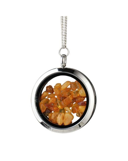 My Little Nature Black Designer Jewelry Necklace With Natural Amber Stones