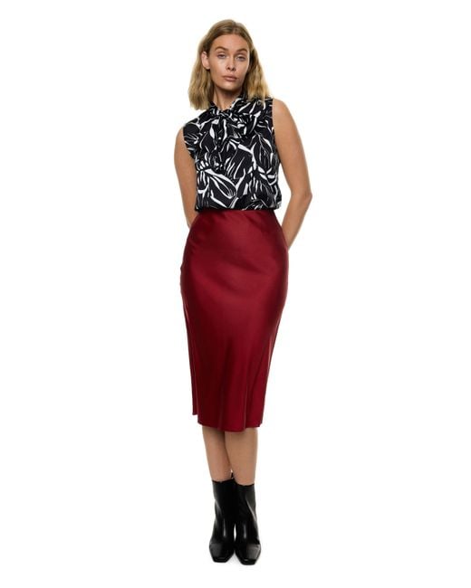 Carloslines Red Bias Skirt