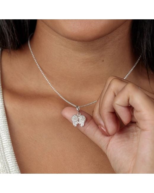 Lily Charmed Metallic Sterling Angel Wings Charm Necklace