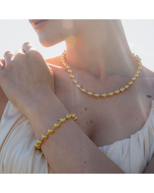 Nazzar Metallic Super Puff Beaded Necklace