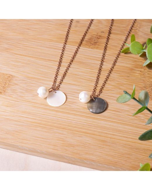 LIKHÂ Metallic Disc And Pearl Mother-Of-Pearl Necklace