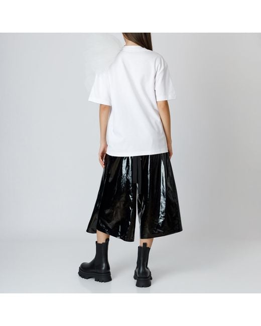 LIA ARAM White Off- Edgy Ruffle Appliqué Tee
