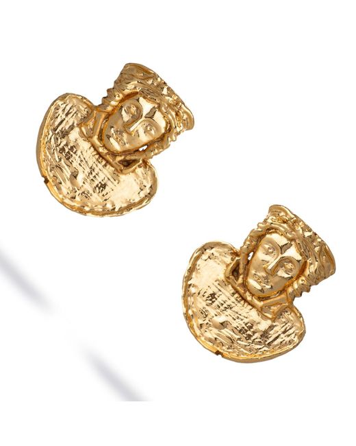 Ebru Jewelry Metallic Medusa's Gaze Stud Earrings