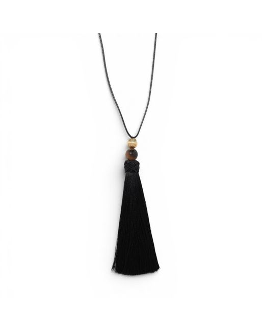 Miss Cecilia Metallic Sable Tassel Necklace