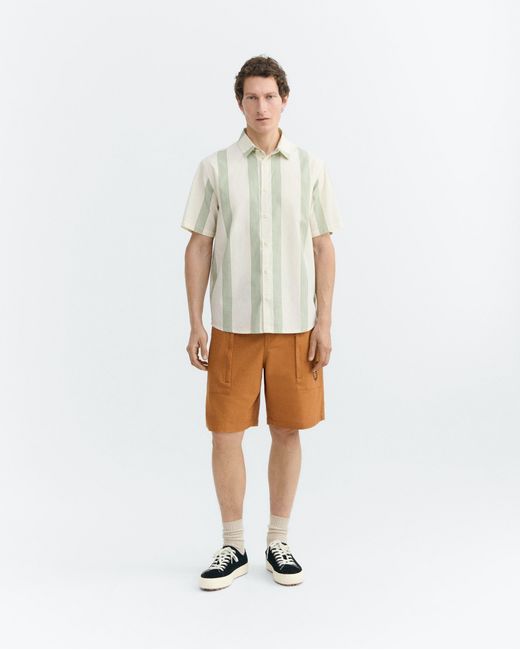 Thinking Mu White Tom Striped Poplin Shirt for men