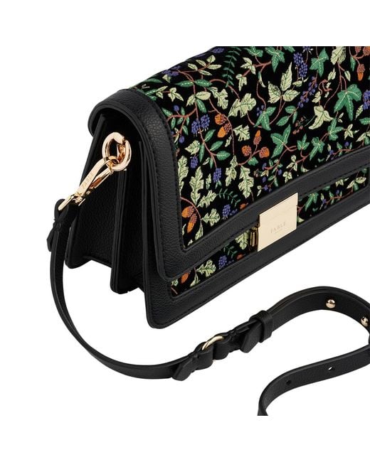 Fable England Black Embroidered Fold Over Bag