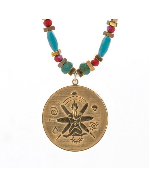 Ebru Jewelry Metallic See The Good Yoga Beaded Necklace