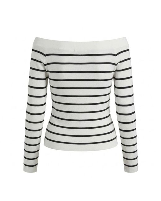 Modenaire Gray Striped Knit Top Sculpted Form