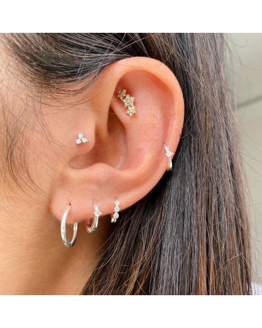 Zohreh Metallic Medium Hoop Earring Sterling