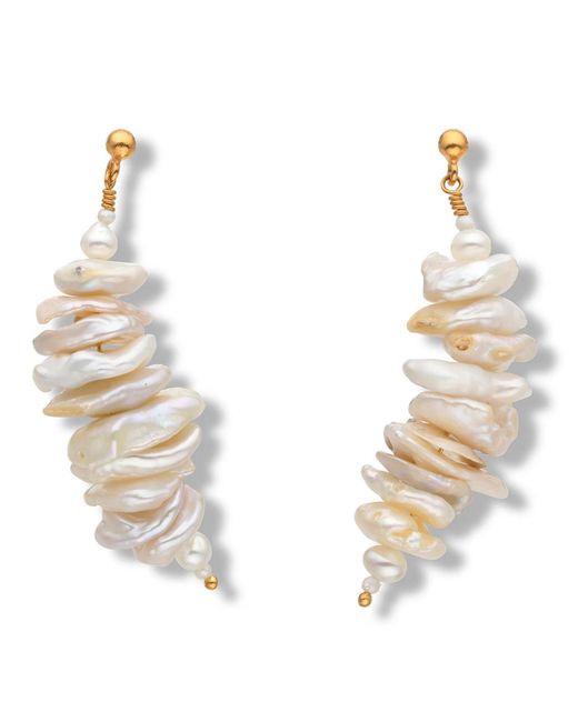 EVA REMENYI Metallic Lagoon Pearl Earrings
