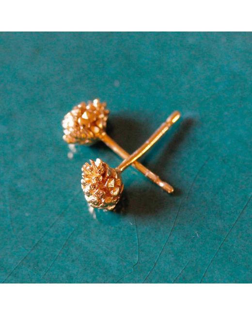 Lee Renee Metallic Baby Pine Cone Earrings