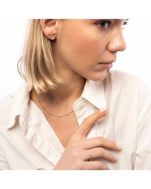 Spero London Metallic 9Ct Solid Sphere Stud Earring