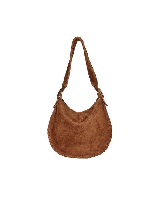 Ruj Heritage Brown Hobo Bag Suede