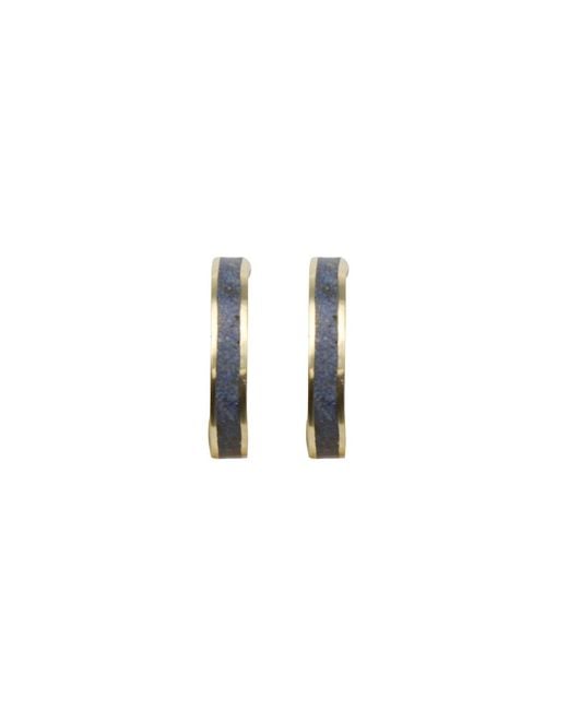 Zeworks Metallic Kai Lapis Lazuli Hoop Earrings