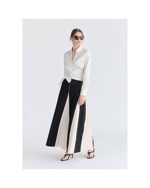 Paisie White Side Tie Wrap Blouse
