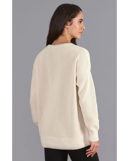 Paul James Knitwear Pink Neutrals Cotton Ribbed Crew Neck Tiffany Jumper