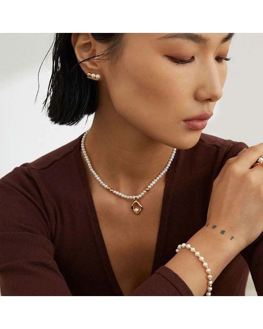 Angel Barocco Metallic Bead & Pearl Necklace