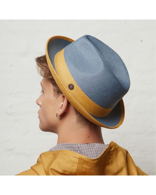Dasmarca Hats Blue Dasmarca Florence Slate Summer Two Tone Crushable Hat for men