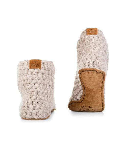 Kingdom of Wow Natural Extra Chunky Boot Wool Slippers For
