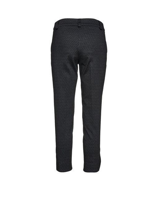 Conquista Black Print Punto Di Roma Pants