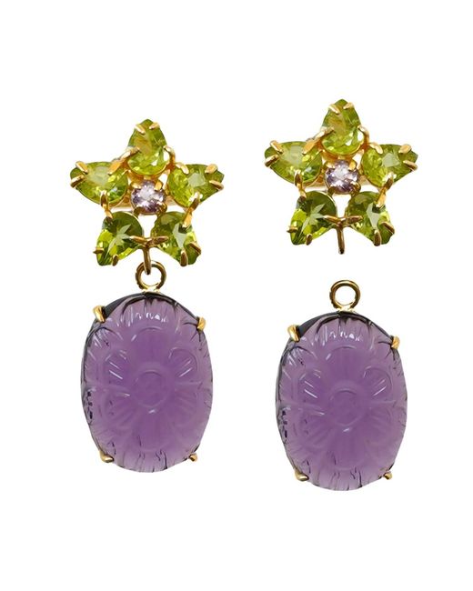Bounkit Purple Savannah Earrings Push Back