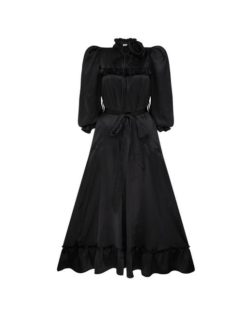 Lisa The Label Black Le Jardin Long Plumerella Dress