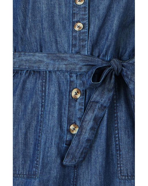 Yumi' Blue Chambray Button Through Jumpsuit