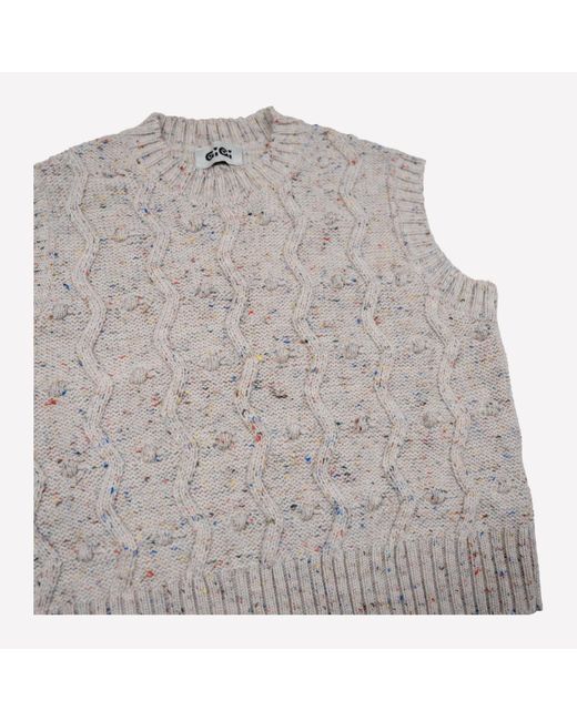 Gigi Knitwear Gray Neutrals Bubble Vest