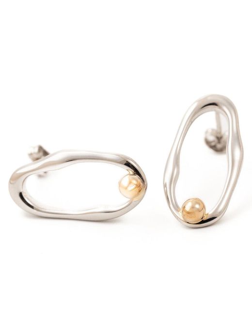 Belinda Jewelz Metallic Two Tone Molten Dangle Studs