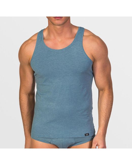 Zd - Zero Defects Blue Neptuno Tank Top Soy Fiber – Antibacterial & Lightweight Fit for men