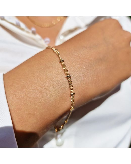 Harfi Metallic 18Ct Plated Bar Curb Chain Bracelet