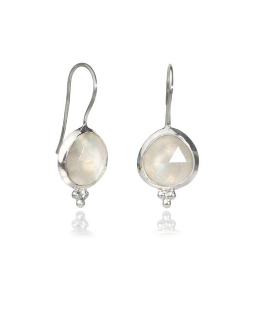 The Jewellery Store London Metallic Moonstone 'You Are Loved' Hook Earrings