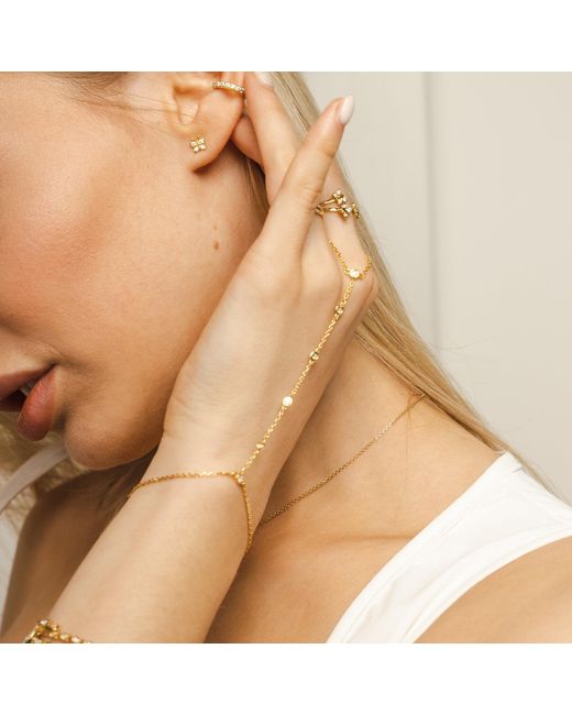 BLOOMTINE | Earth Angel HQ Metallic Illuminess Premium Vermeil Moissanite Sparkle Hand Chain