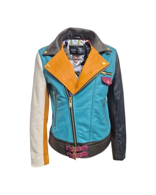 Zasta Studio Blue Artifact Theory Biker Leather Jacket B