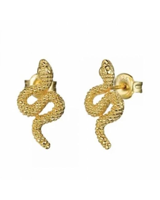 Jagged Halo Jewelry Metallic Serpent Stud Earrings