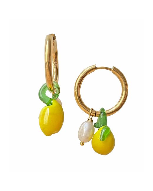 Smilla Brav Metallic Murano Glass Lemon Earrings