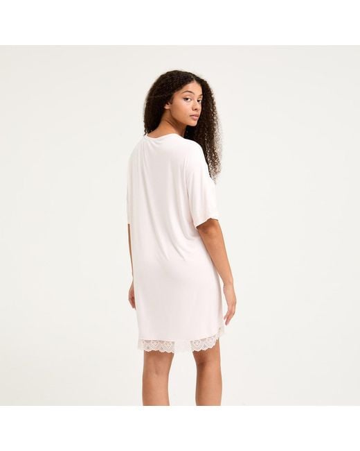Pretty You London Purple Bamboo Lace Tee Dress