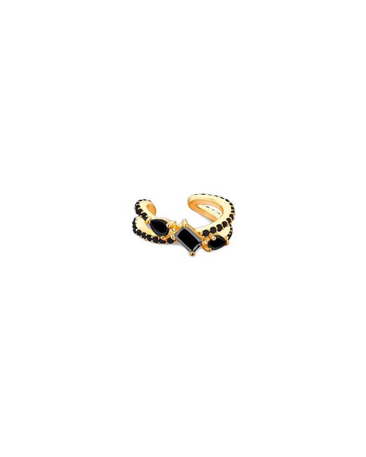 SALLY SKOUFIS Metallic Baguette Ear Cuff With Made Cz Diamond Stimulant