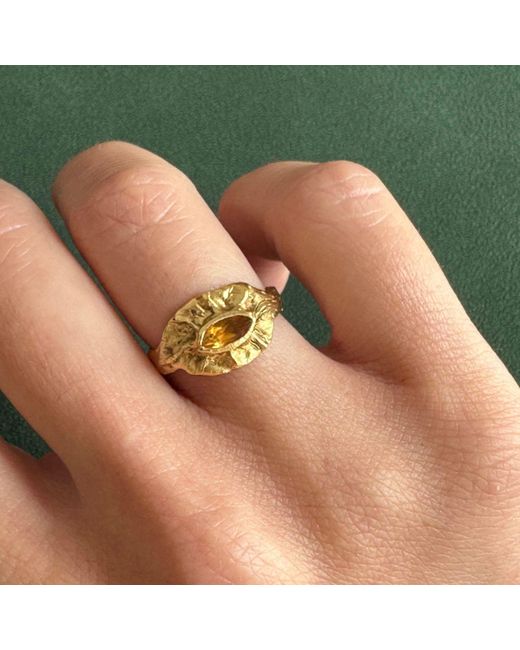 ASSUWA Metallic Eye Of Ra Citrine Ring
