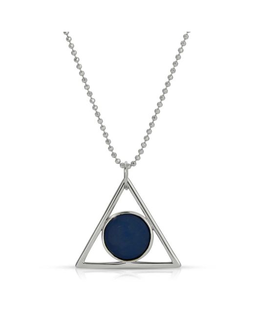 Glamrocks Jewelry Blue Two Faced Double Sided Necklace- Adventurine, Moonstone