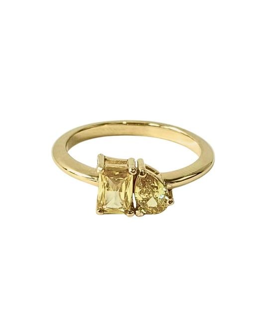 Belinda Jewelz Metallic Toi Et Moi Citrine Birthstone Ring